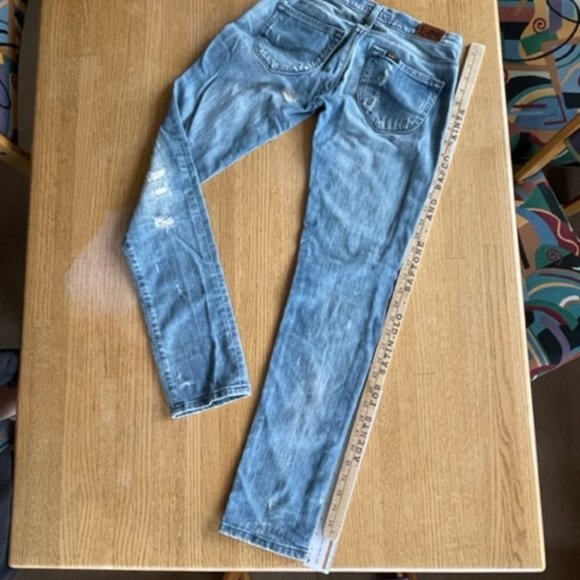 LEE WOMEN’S LOW RISE SKINNY JEANS W25 L31 “Lynn” Narrow Fit, Distressed Look - Picture 3 of 13